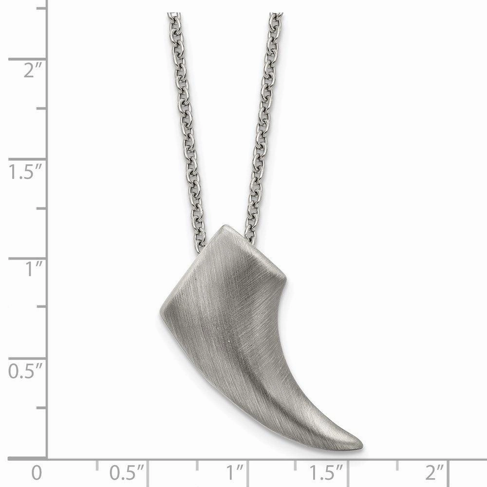 Stainless Steel Brushed Antiqued Claw Necklace