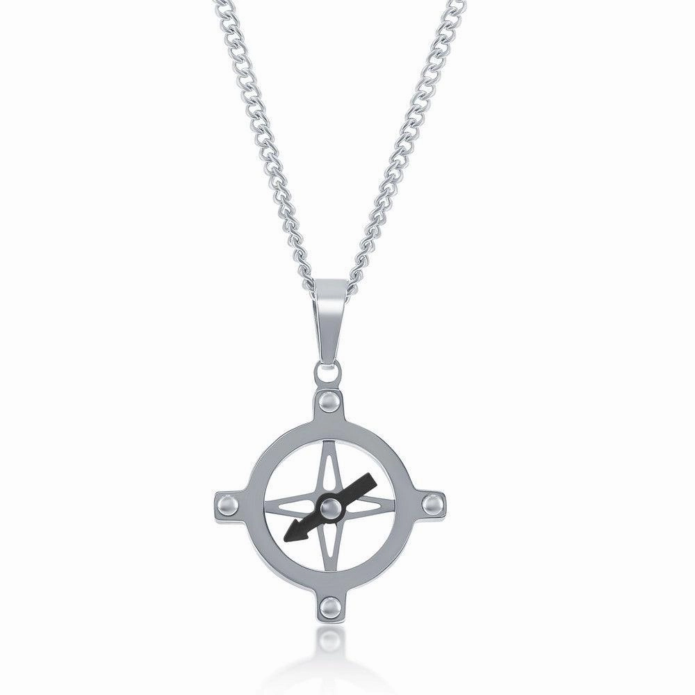 Stainless Steel Compass Pendent with Chain