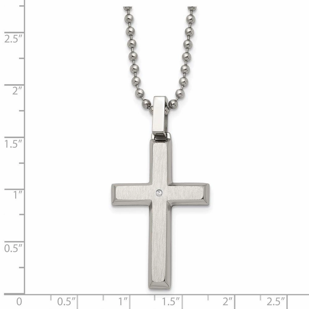 Stainless Steel Diamond Accent 22in Necklace
