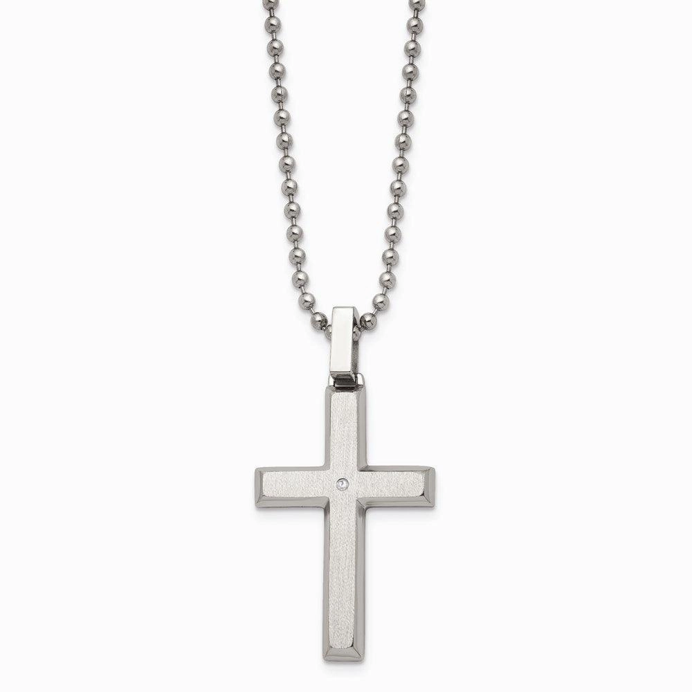 Stainless Steel Diamond Accent 22in Necklace