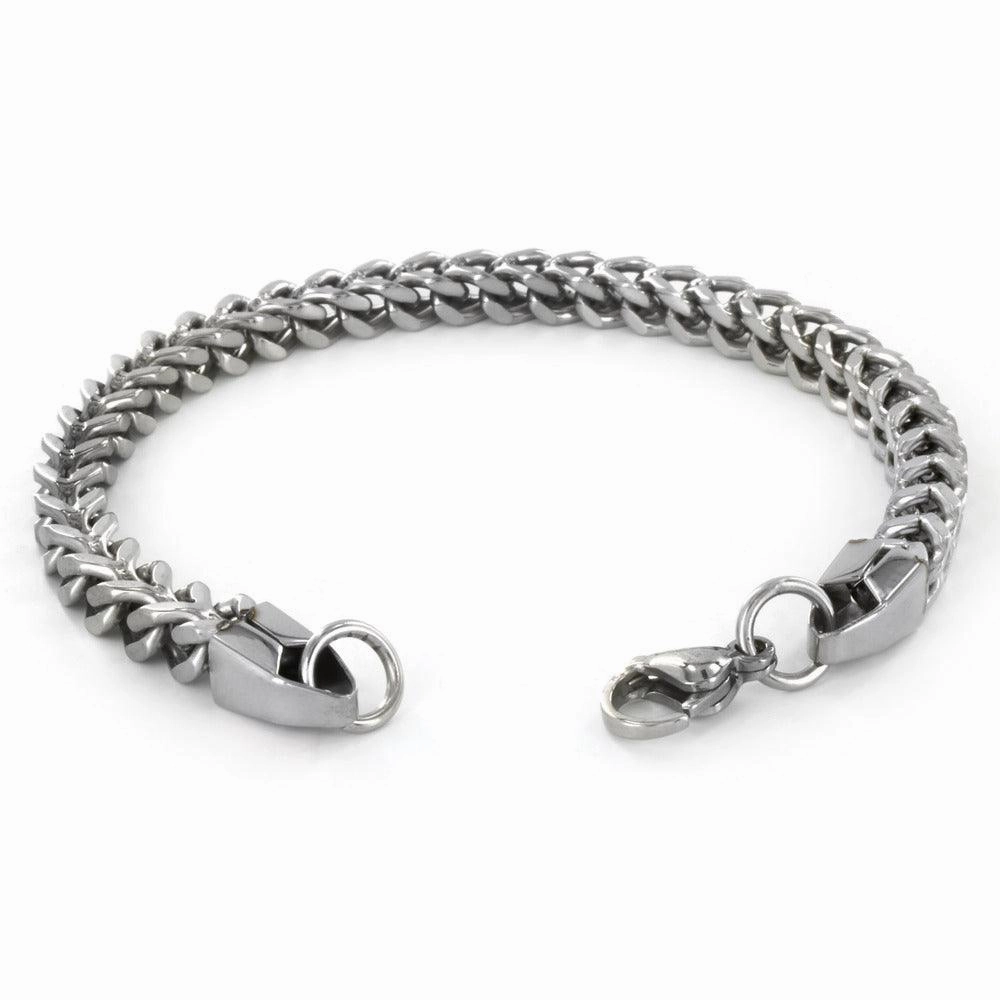 Stainless Steel Franco Chain Bracelet, 9"