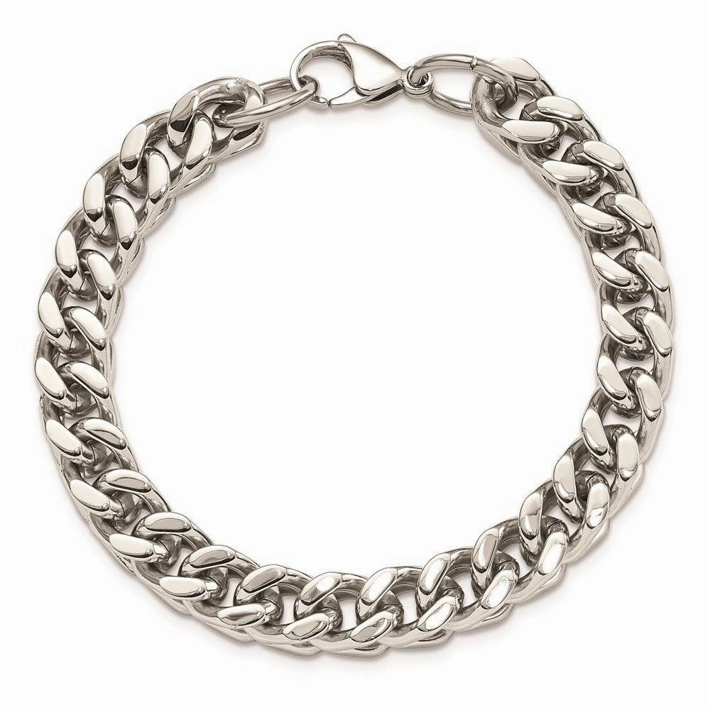 Stainless Steel Heavy Wheat 9.5in Bracelet