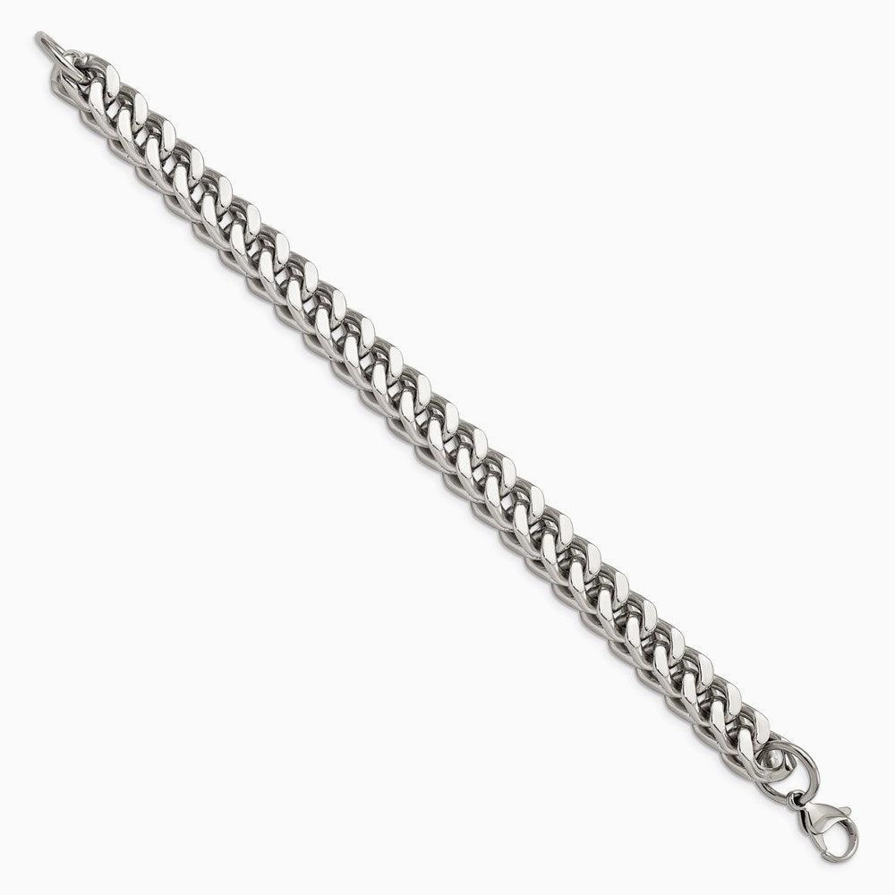 Stainless Steel Heavy Wheat 9.5in Bracelet