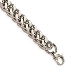 Stainless Steel Heavy Wheat 9.5in Bracelet
