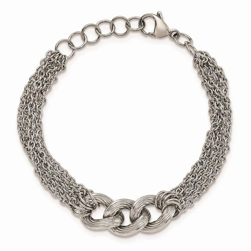 Stainless Steel Oval Chain with 1in ext. Bracelet