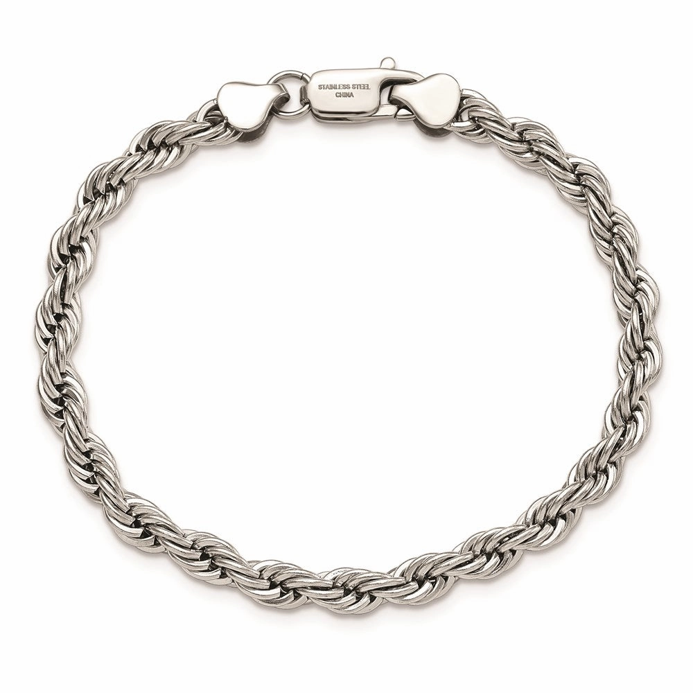 Stainless Steel Polished 6mm Rope Bracelet