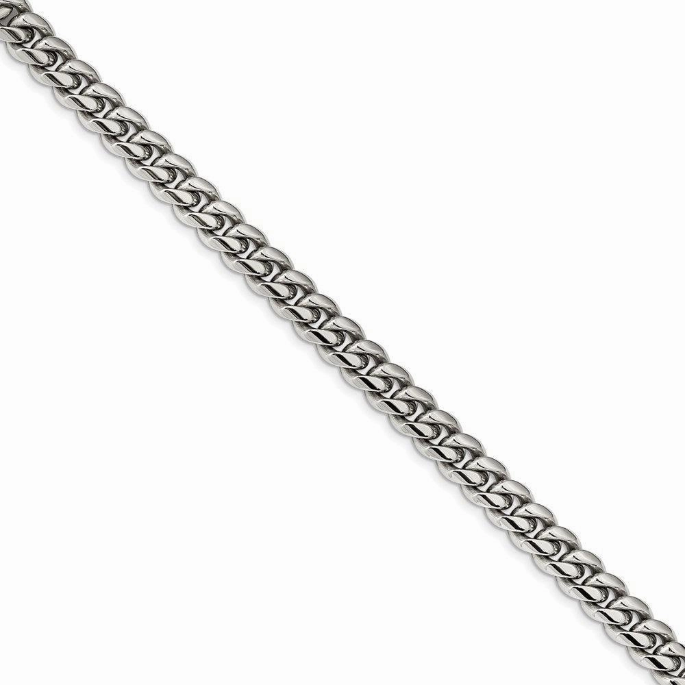 Stainless Steel Polished 8.25in Curb Chain Bracelet