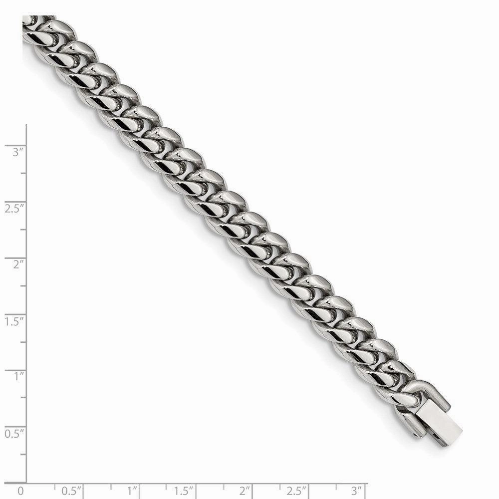 Stainless Steel Polished 8.25in Curb Chain Bracelet