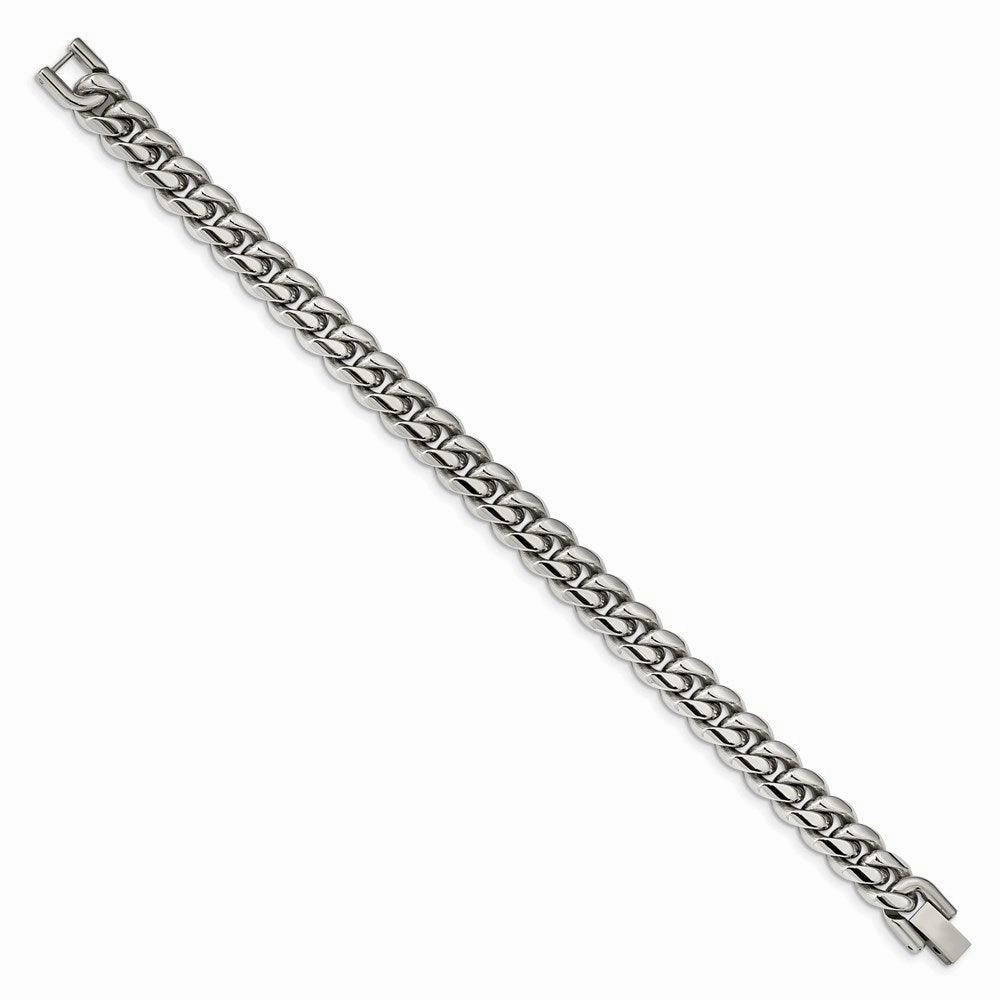 Stainless Steel Polished 8.25in Curb Chain Bracelet