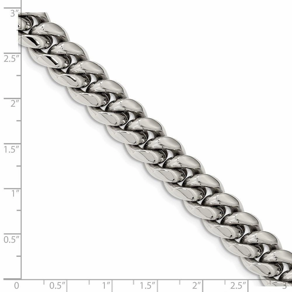 Stainless Steel Polished 8.5in Curb Chain Bracelet