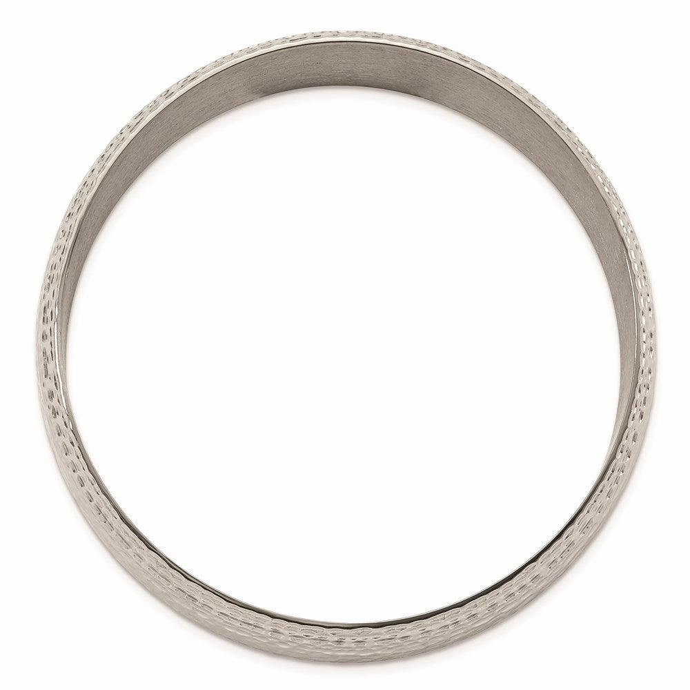 Stainless Steel Polished and Brushed Hammered Bangle