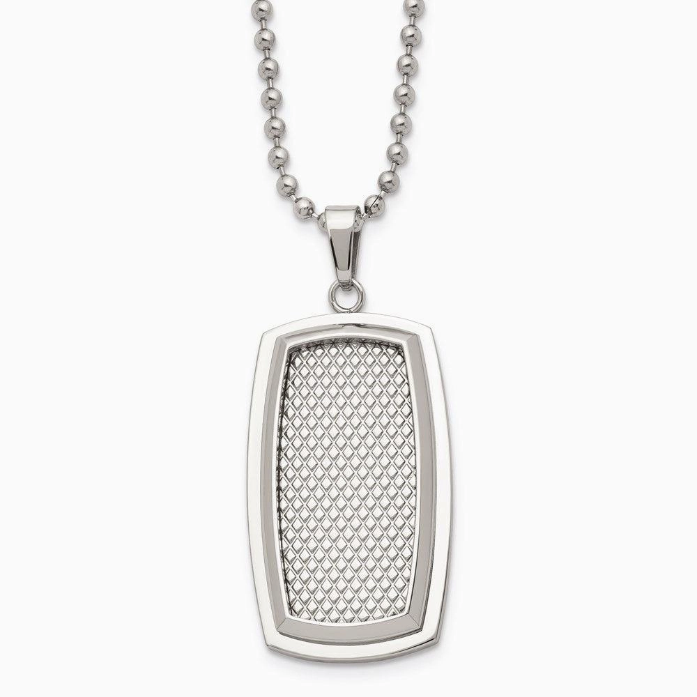 Stainless Steel Polished and Textured Necklace