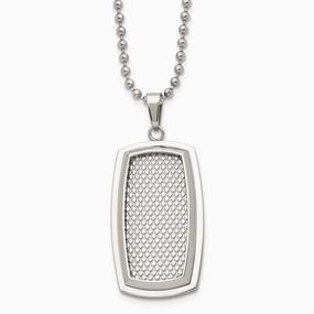 Stainless Steel Polished and Textured Necklace