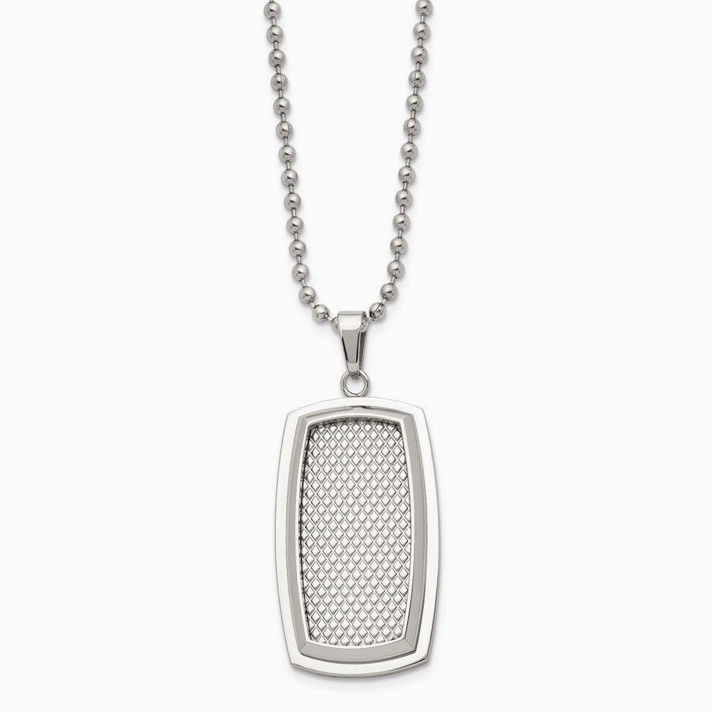 Stainless Steel Polished and Textured Necklace
