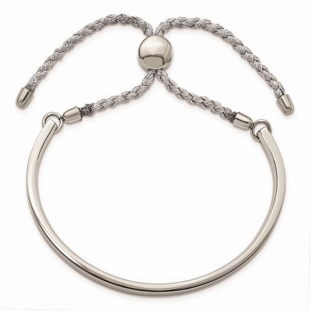 Stainless Steel Polished Bar Adjustable Bracelet