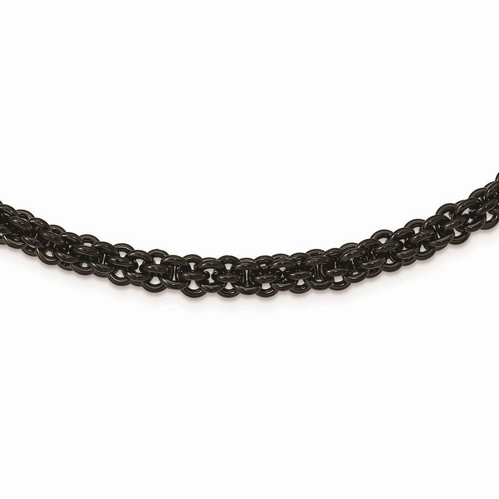 Stainless Steel Polished Black IP-plated 24in Necklace