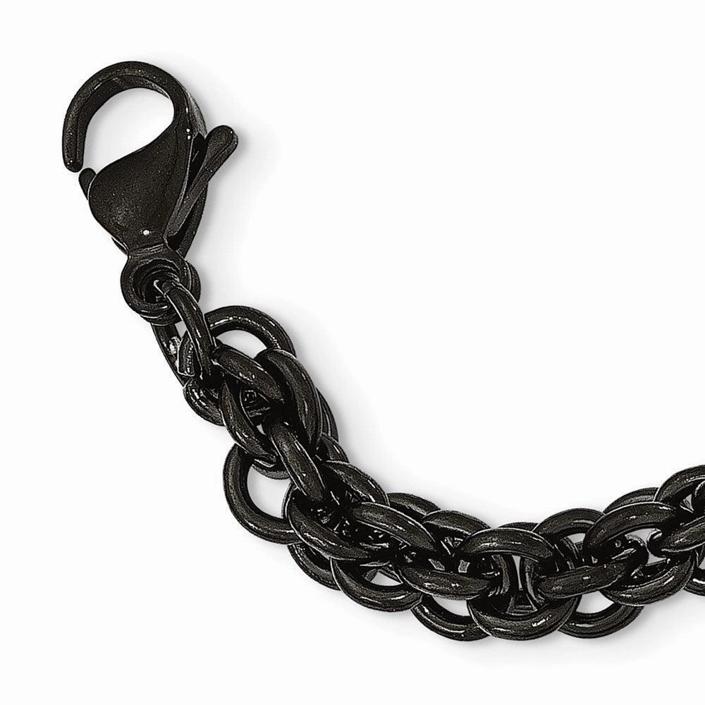 Stainless Steel Polished Black IP-plated 24in Necklace