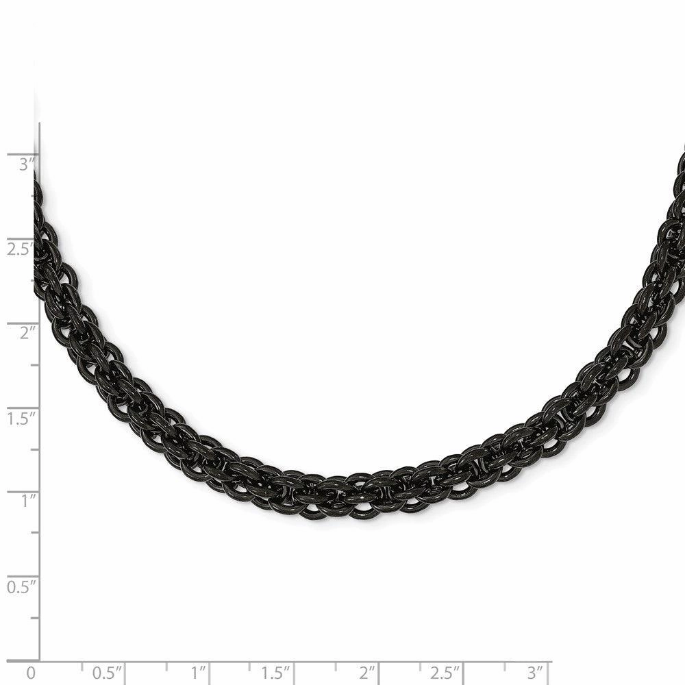 Stainless Steel Polished Black IP-plated 24in Necklace