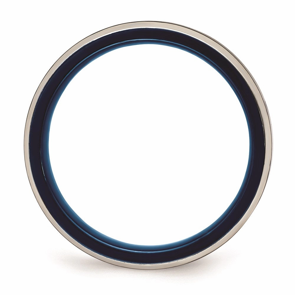 Stainless Steel Polished Blue IP-plated 5.00mm Band