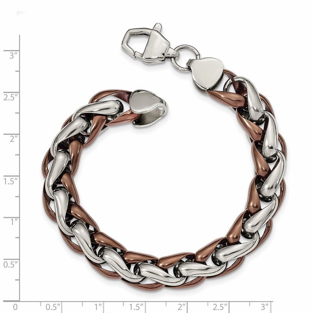 Stainless Steel Polished Brown IP-plated 8.25in Bracelet