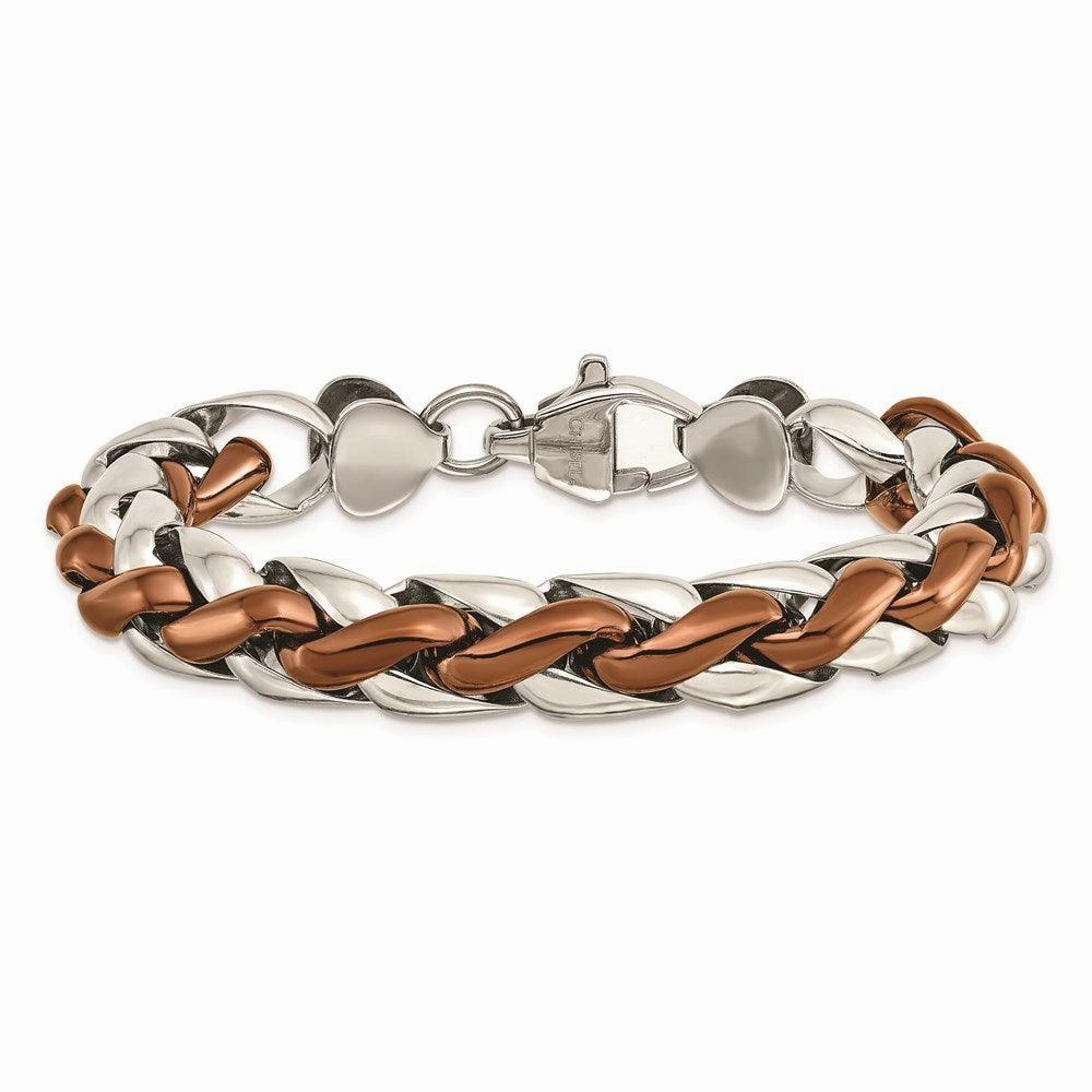 Stainless Steel Polished Brown IP-plated 8.25in Bracelet