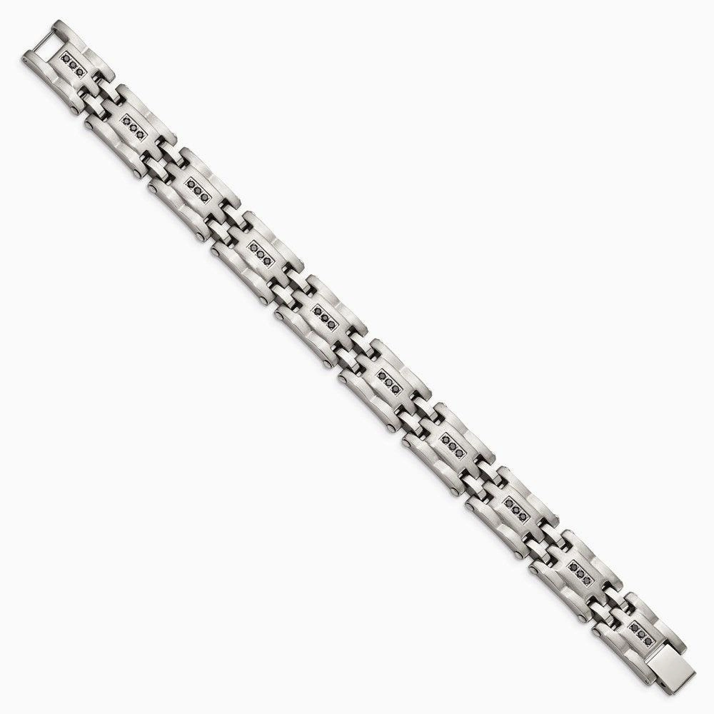 Stainless Steel Polished/Brushed 3/4ct tw. Diamond Bracelet