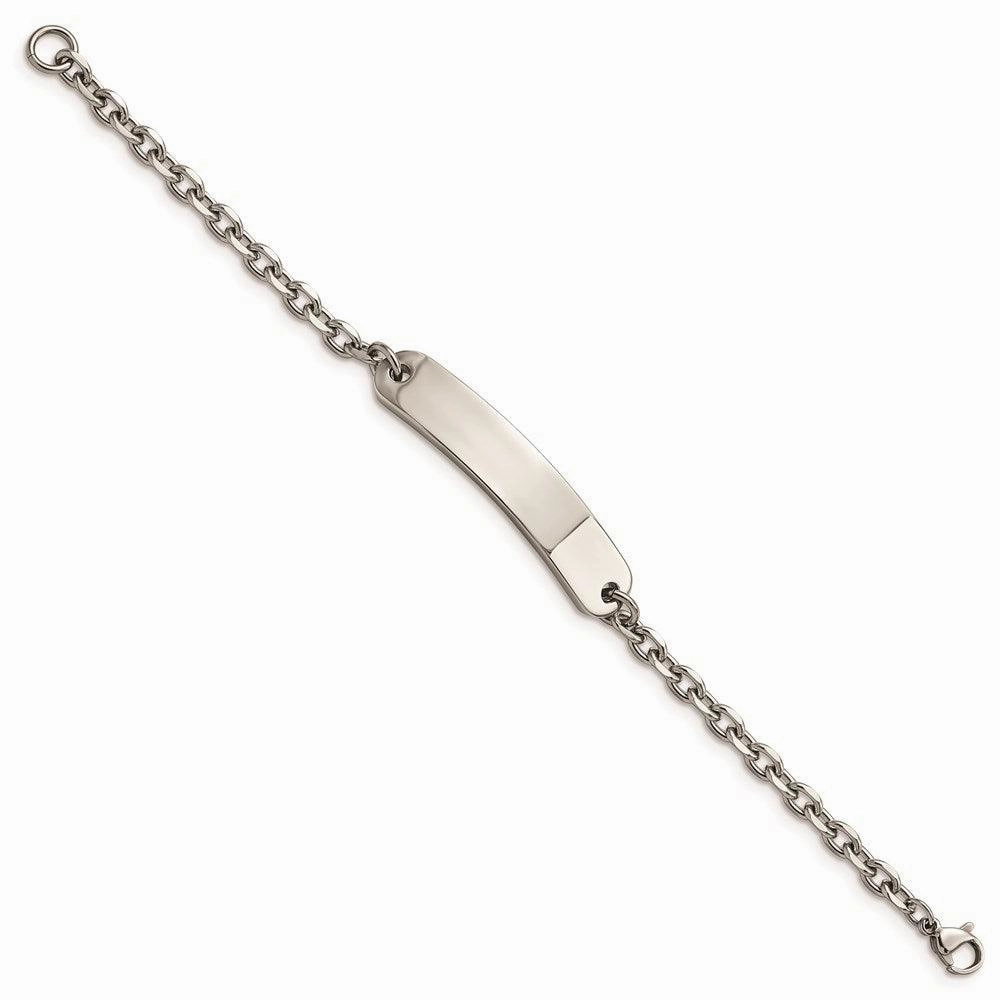 Stainless Steel Polished Cable Chain 7in ID Bracelet