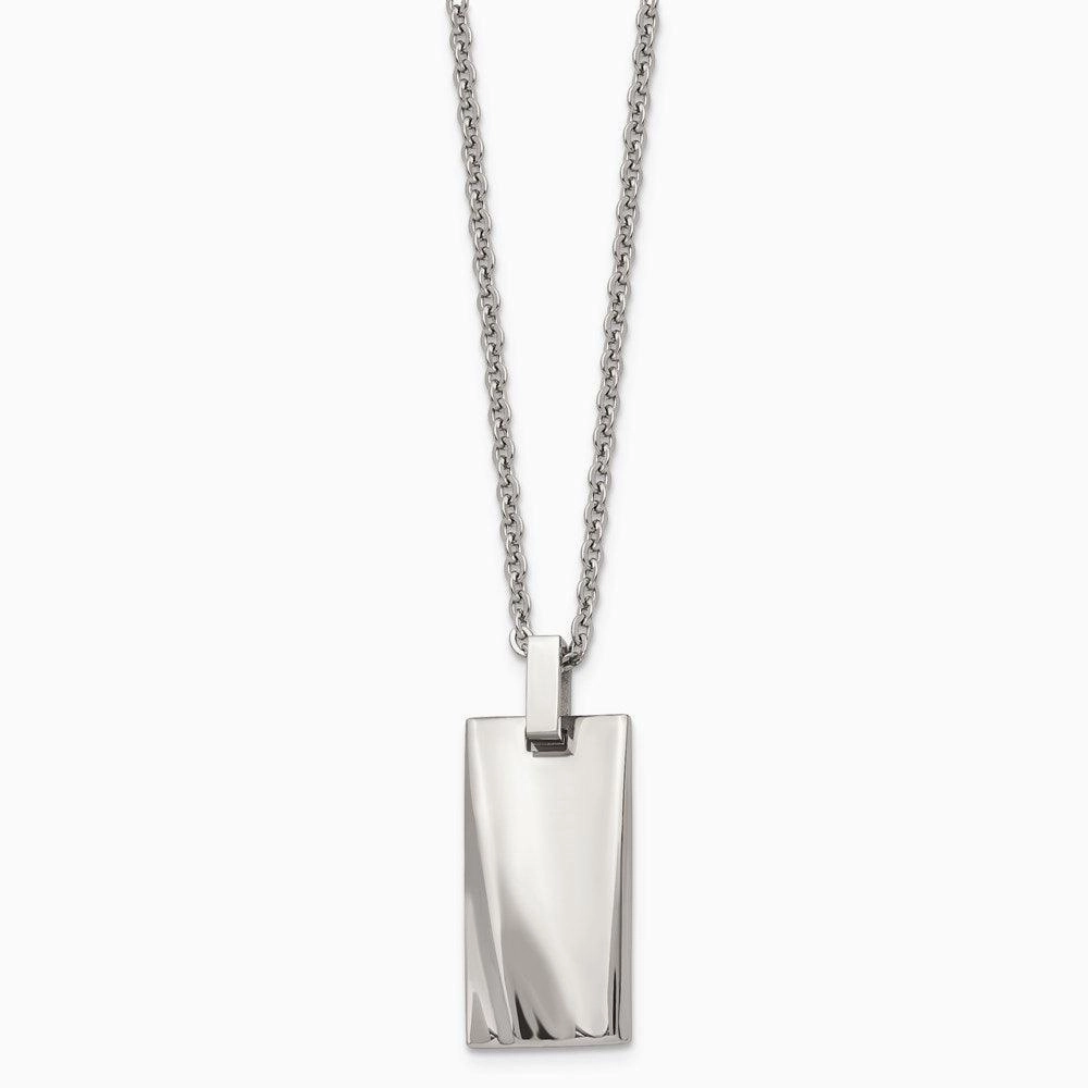 Stainless Steel Polished Concave 22in Necklace