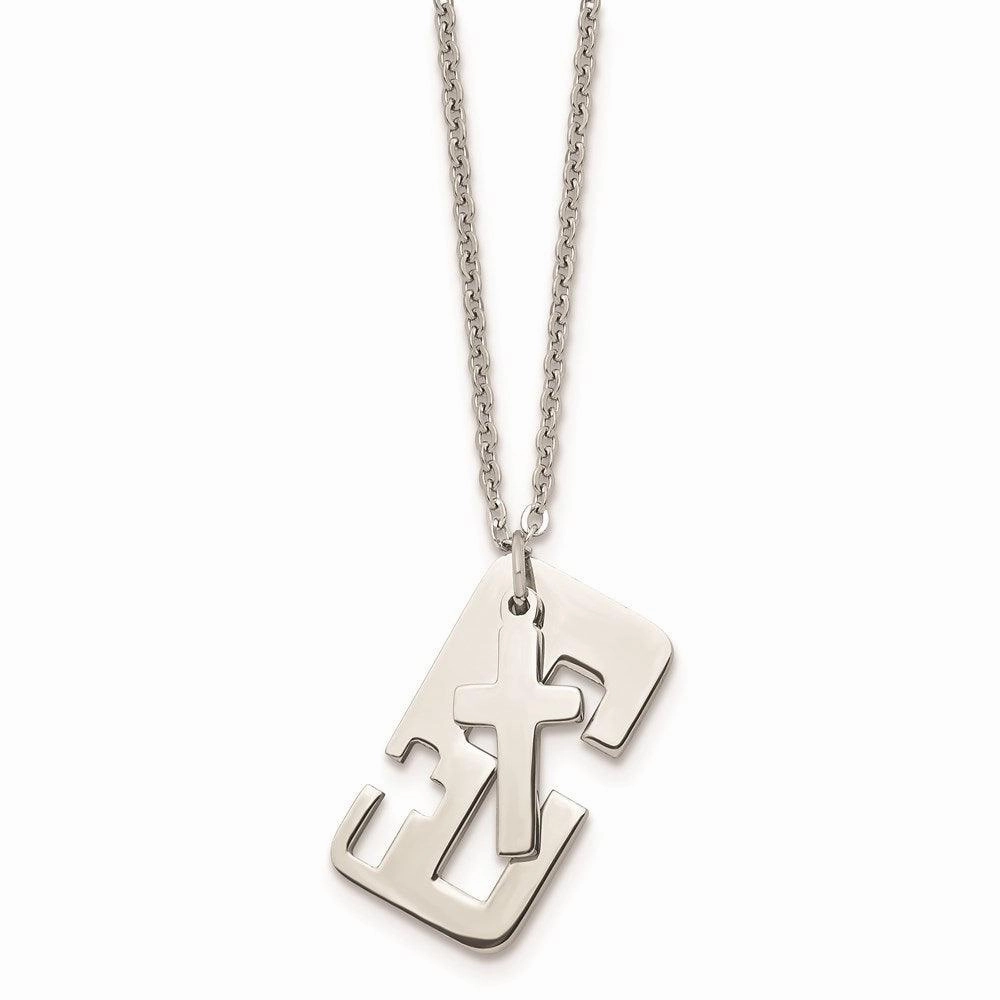 Stainless Steel Polished Cross Necklace