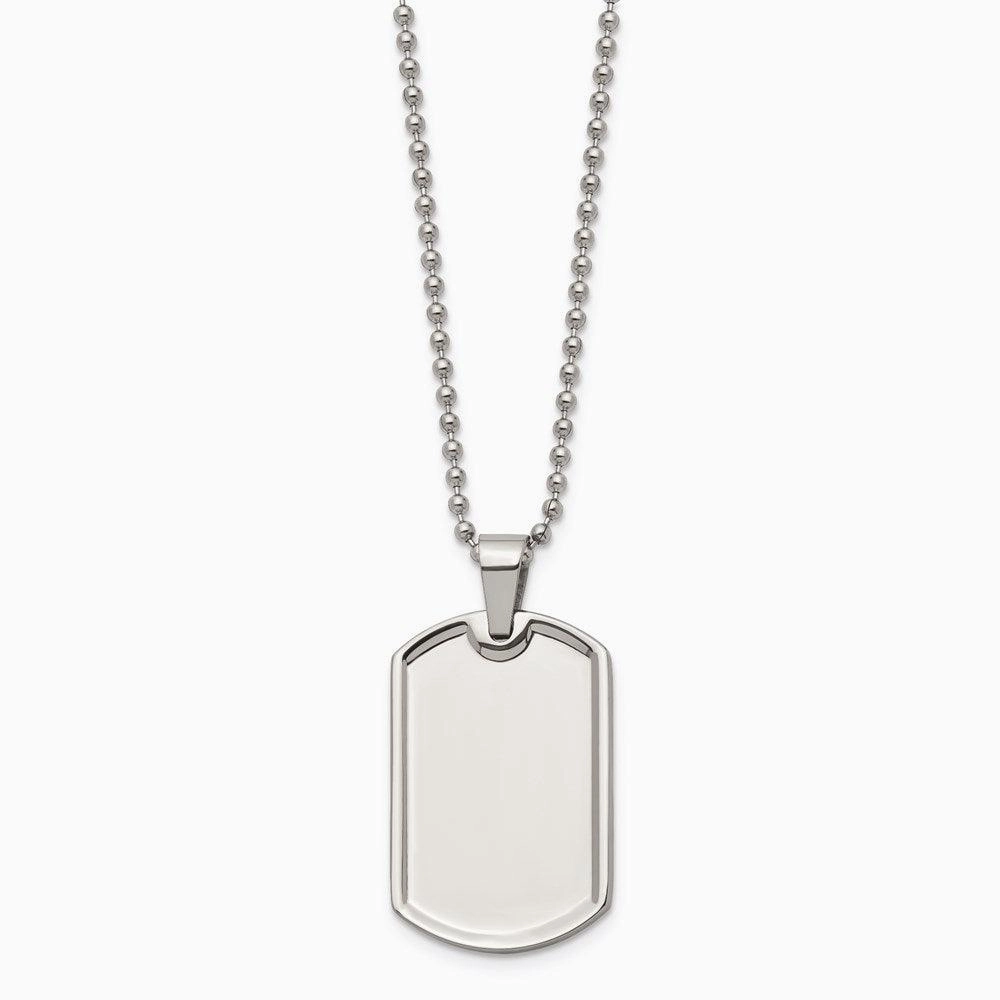 Stainless Steel Polished Dog Tag Necklace