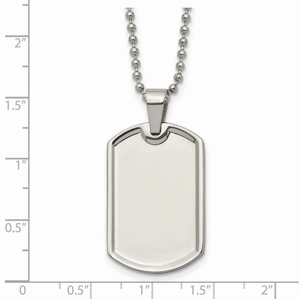 Stainless Steel Polished Dog Tag Necklace