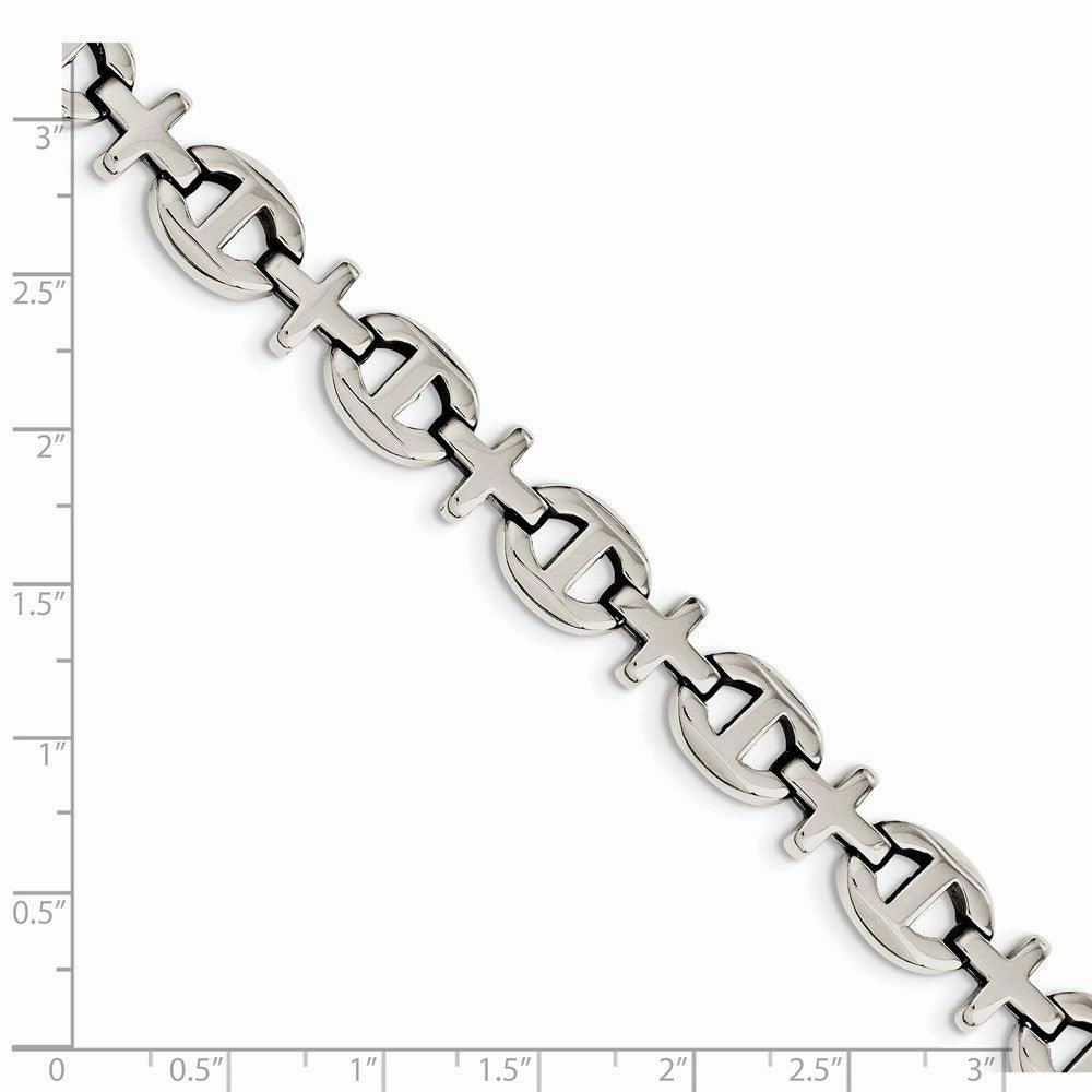Stainless Steel Polished Fancy 8.5in Bracelet