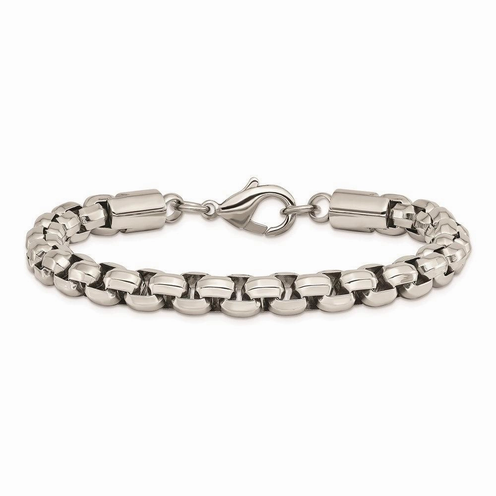 Stainless Steel Polished Fancy Rolo 8.75in Bracelet