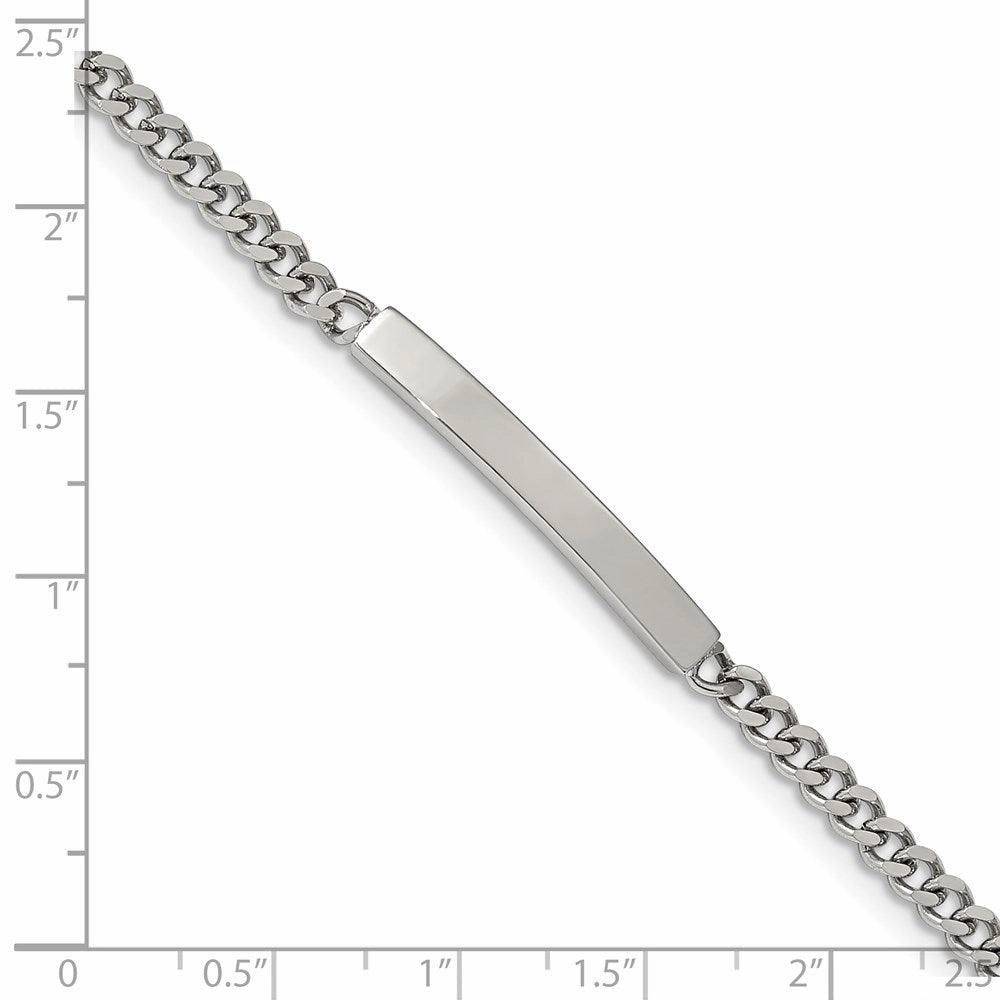 Stainless Steel Polished Flat Curb Chain 8.5in ID Bracelet