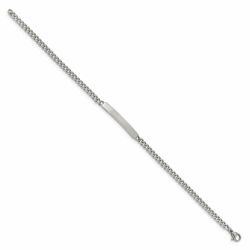 Stainless Steel Polished Flat Curb Chain 8.5in ID Bracelet