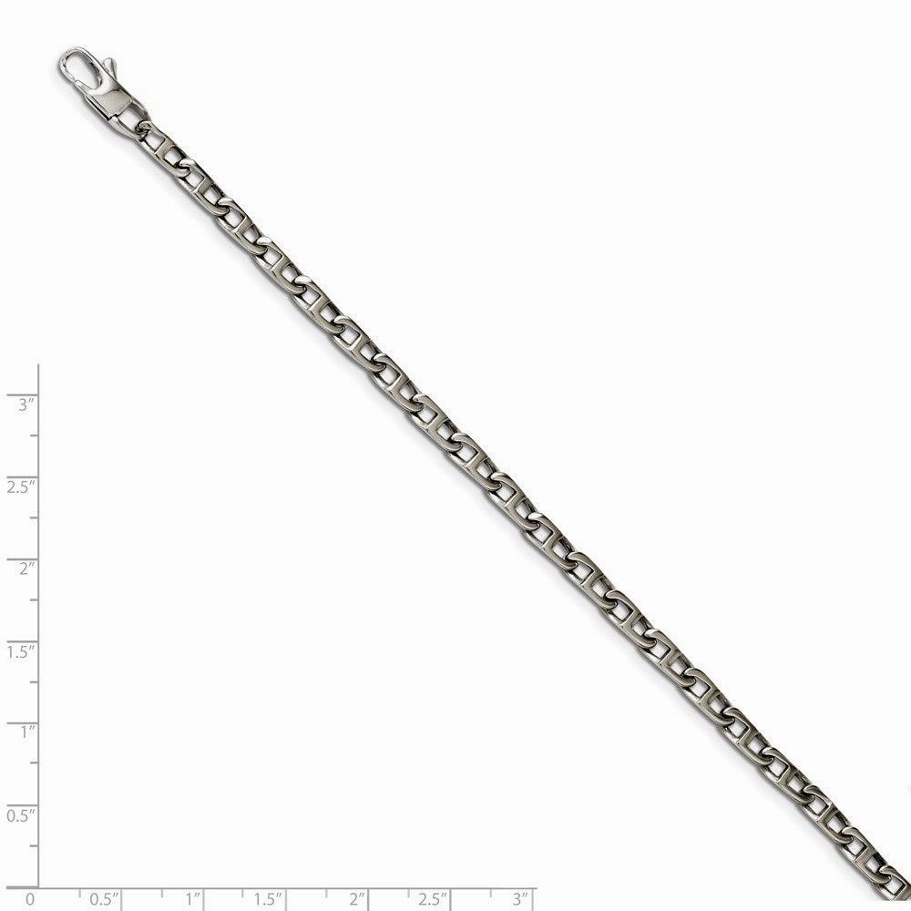Stainless Steel Polished Oval Links 7.75in Bracelet