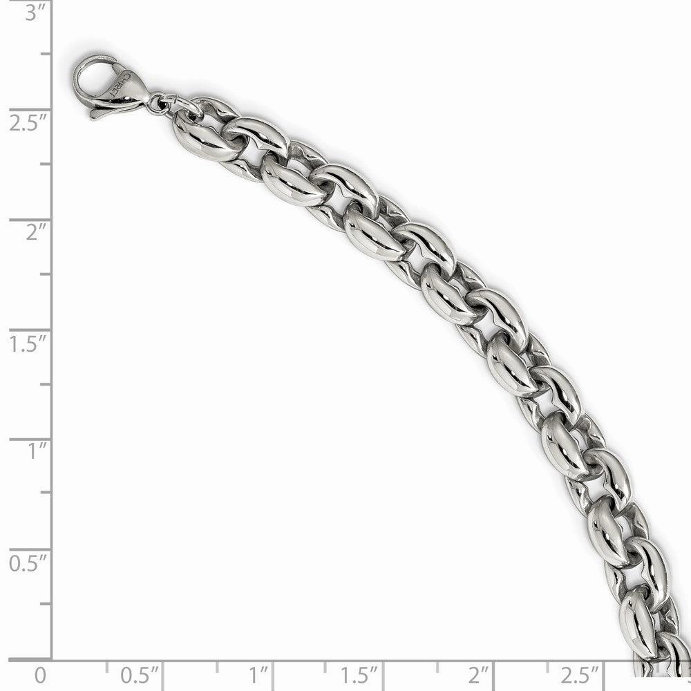 Stainless Steel Polished Ovals 24in Necklace