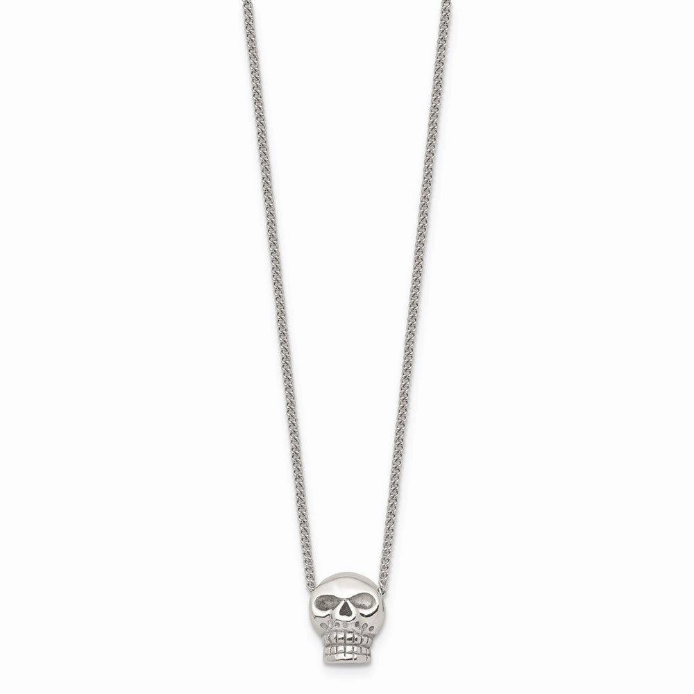 Stainless Steel Polished Skull Necklace