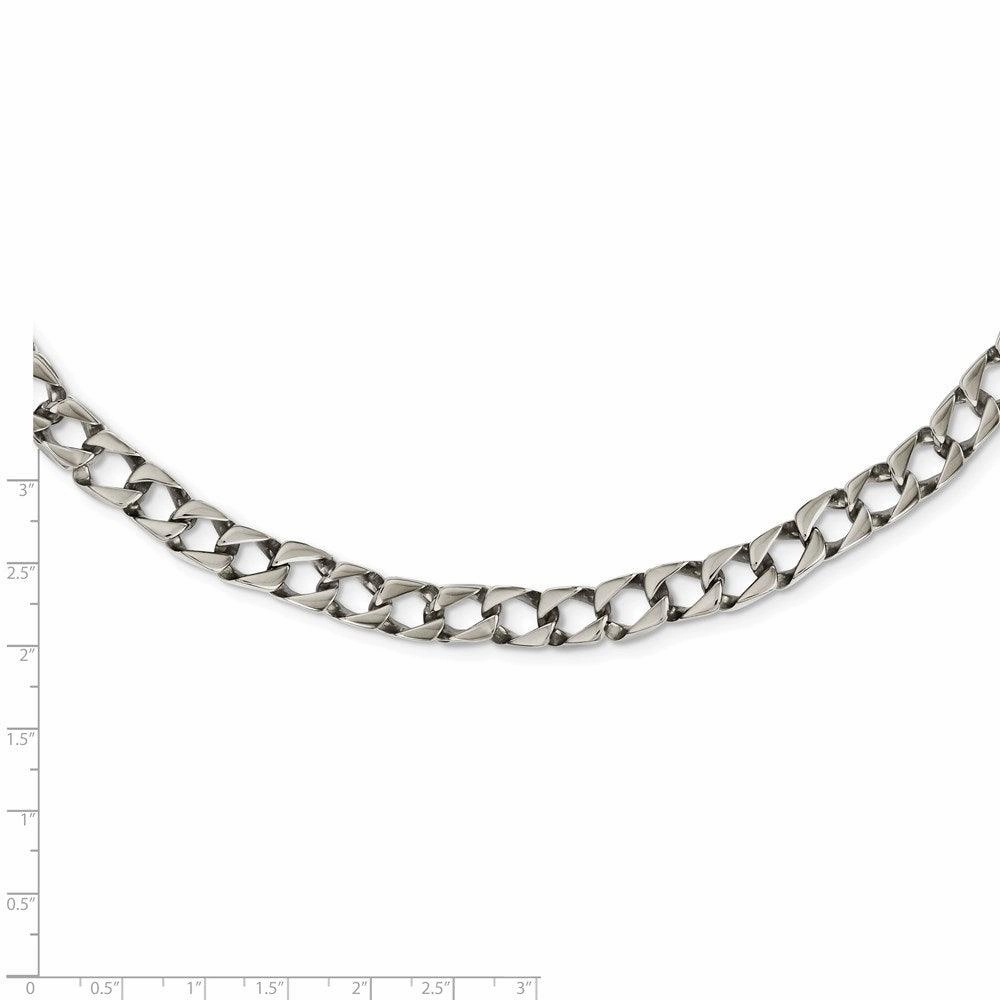 Stainless Steel Polished Square Link 24in Necklace