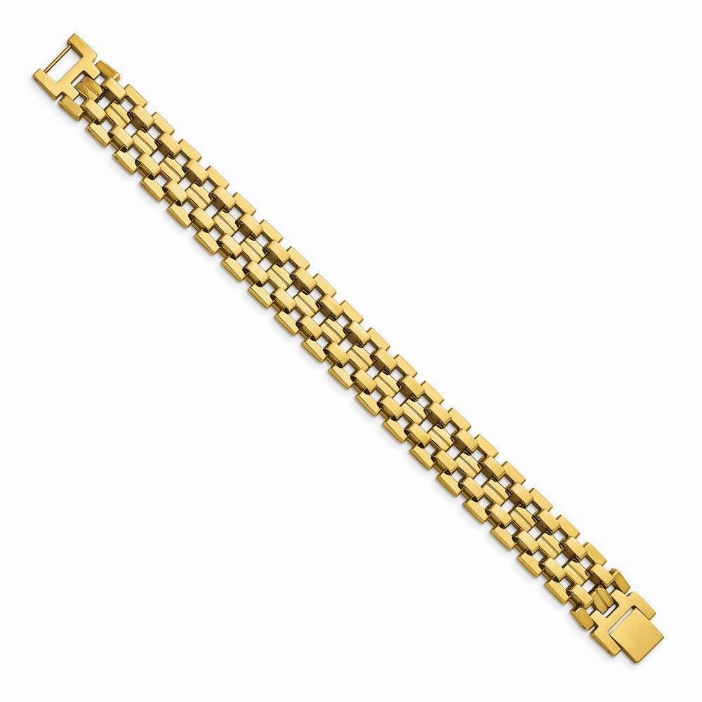 Stainless Steel Polished Yellow IP-plated 8.25in Link Bracelet