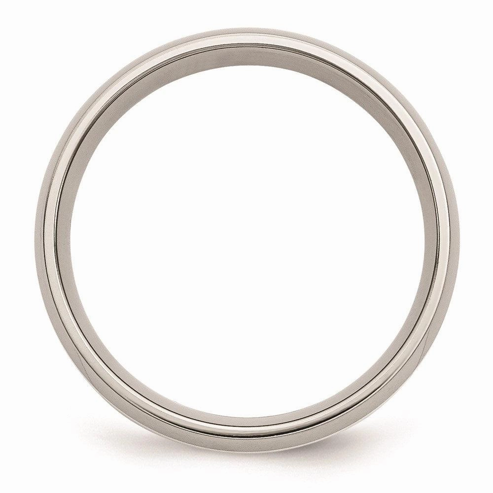 Stainless Steel Sterling Silver Inlay 6mm Polished Band