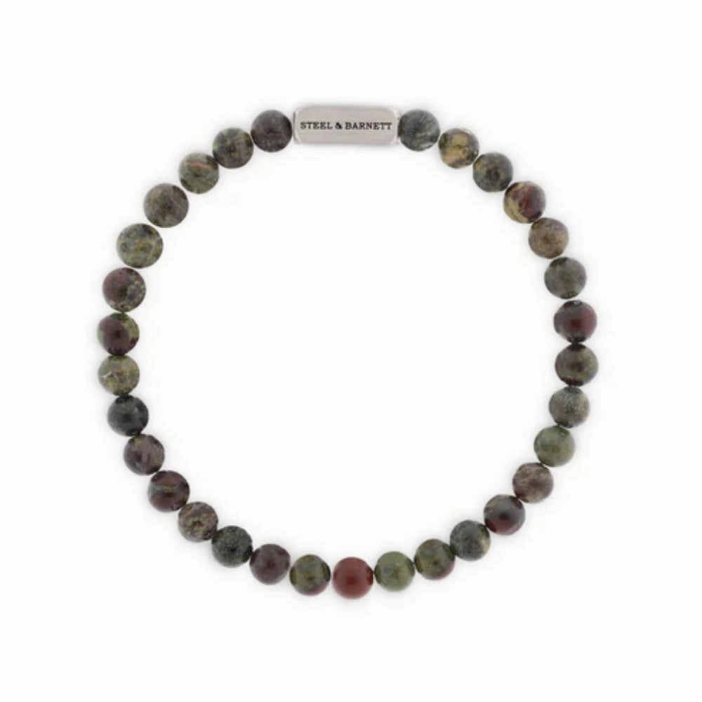 Steel & Barnett Men's "Natural Ned" 6mm Round Gemstone Bracelet
