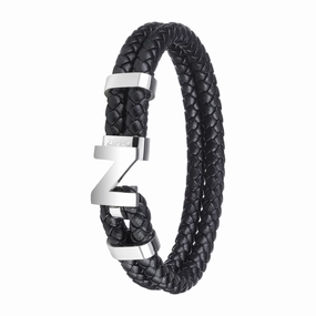 Steel Braided Leather Bracelet