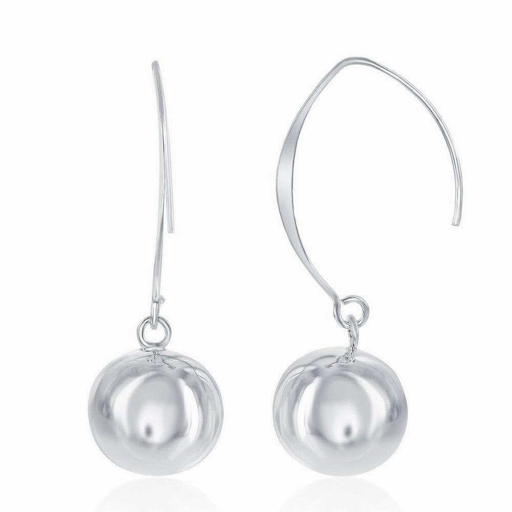 Sterling Silver 14mm Bead Threader Earrings