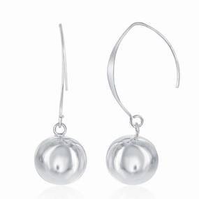 Sterling Silver 14mm Bead Threader Earrings