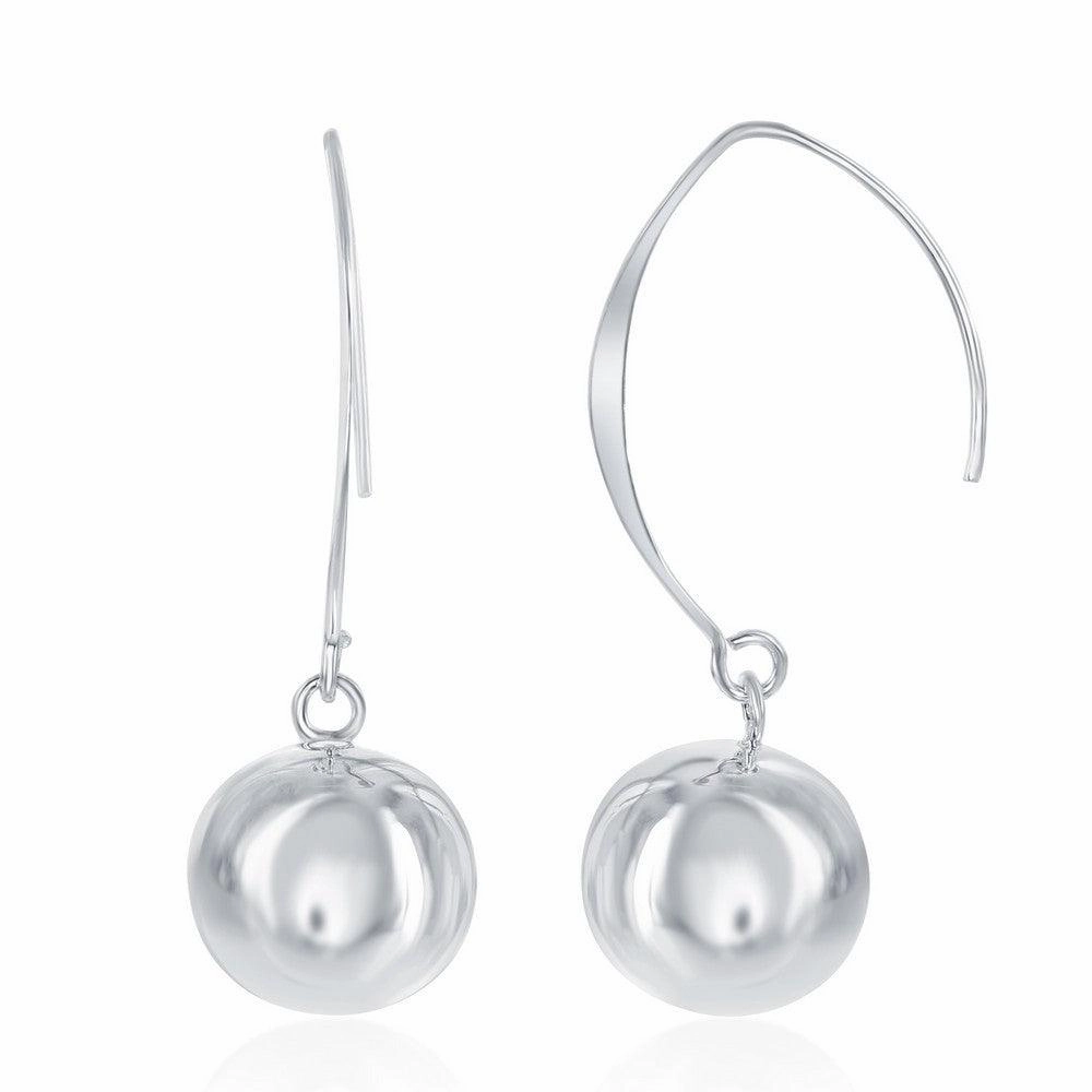 Sterling Silver 14mm Bead Threader Earrings