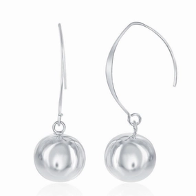 Sterling Silver 14mm Bead Threader Earrings