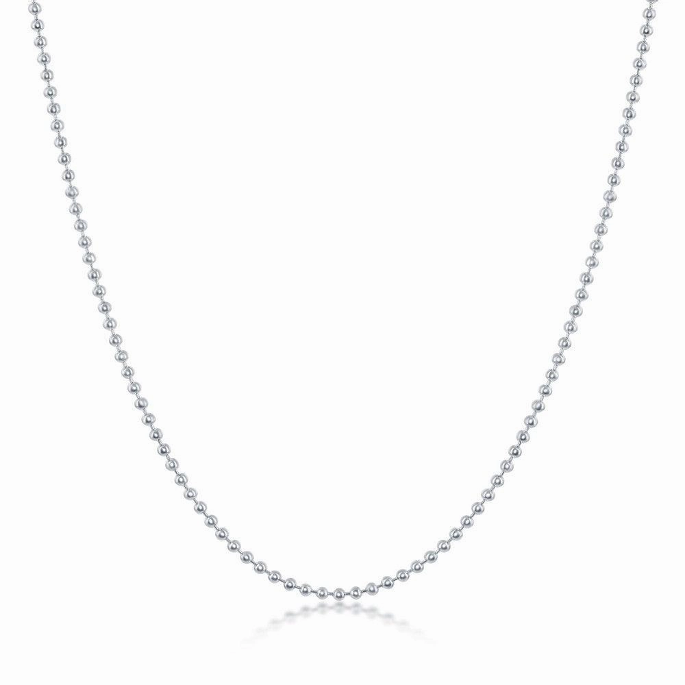 Sterling Silver 1.6mm Bead Chain, 16"