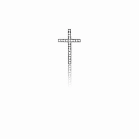 Sterling Silver 22 stones Micro Pave Cross Pendant