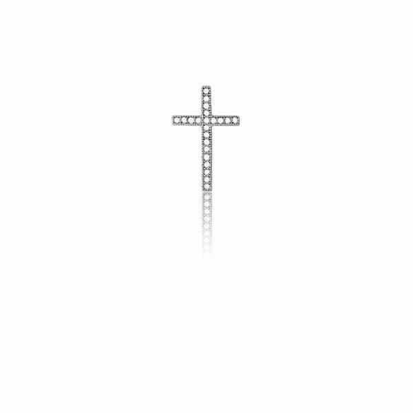 Sterling Silver 22 stones Micro Pave Cross Pendant